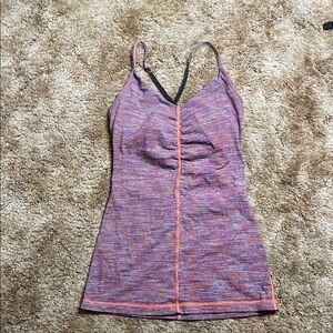 Lululemon Open Your Heart Pink Purple Black Space Dye Tank Top Bra Size 6